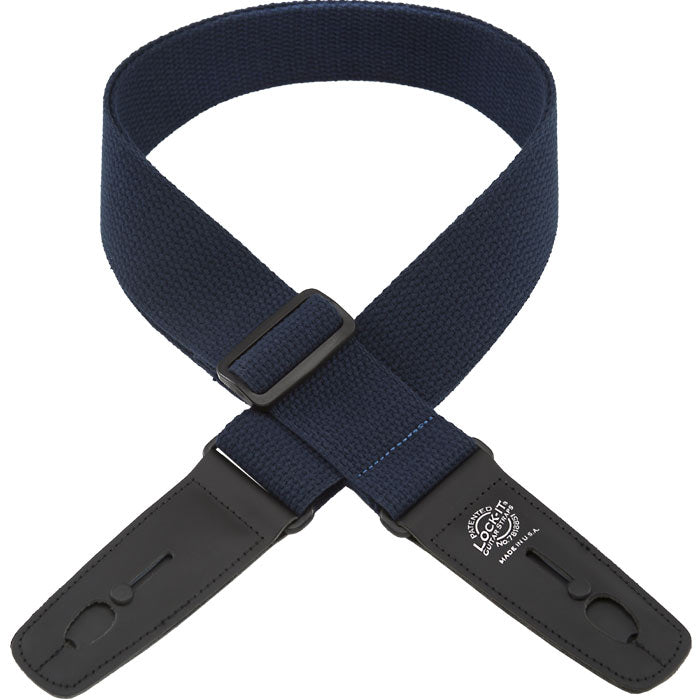 Lock-It Straps - 2" Cotton Series Guitar Strap - Navy Blue
