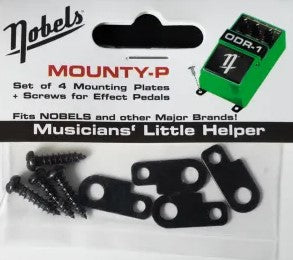 Nobles Mounty-P, Set of 4 Mounting Plats + Screws for Effects Pedals