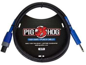 Pig Hog 5' Speaker Cable- Speakon to 1/4"