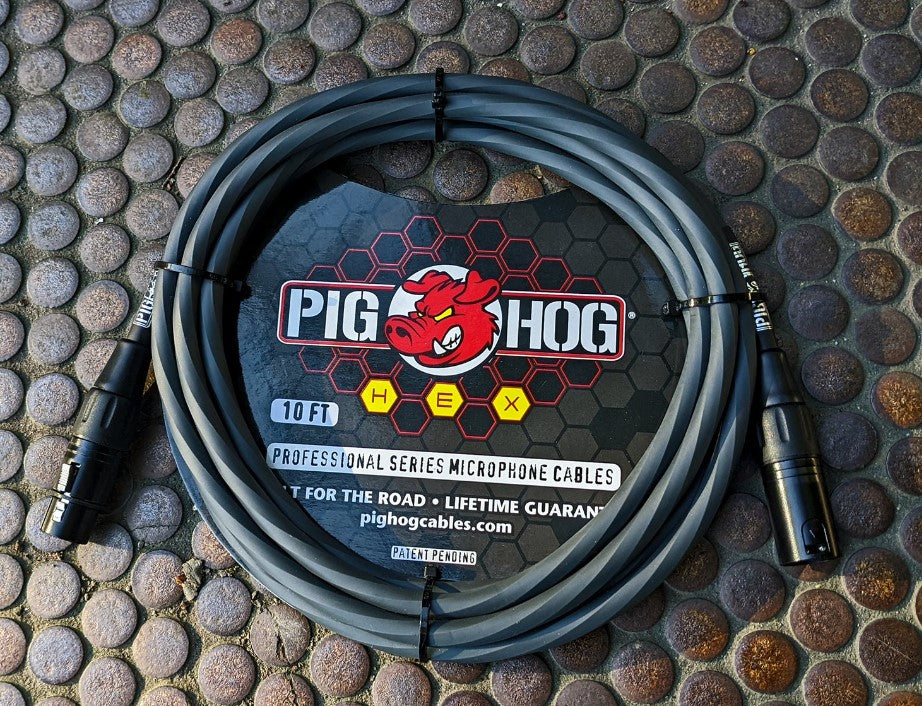 Pig Hog Hex Series 10 ft. Mic Cable Grey
