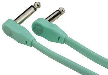 Pig Hog Lil Pigs 1ft Low Profile Patch Cables - 2 pack, Seafoam Green