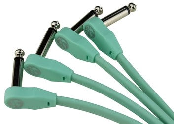 Pig Hog Lil Pigs 6in Low Profile Patch Cables - 4 pack, Seafoam Green