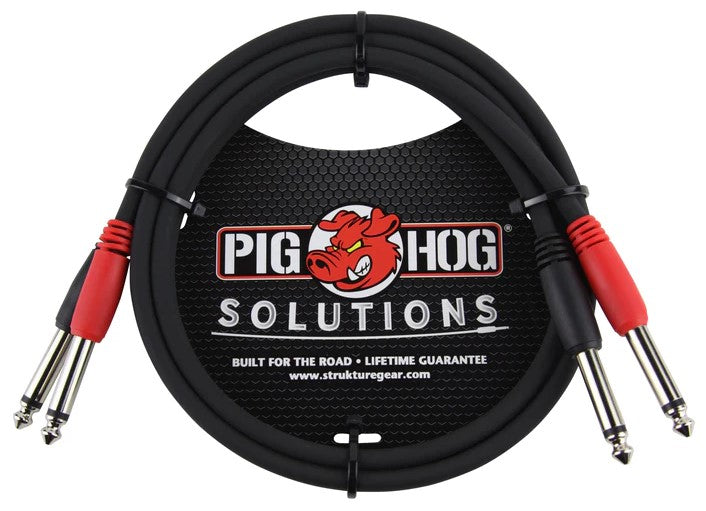 Pig Hog Solutions - 3FT 1/4"-1/4" DUAL CABLE