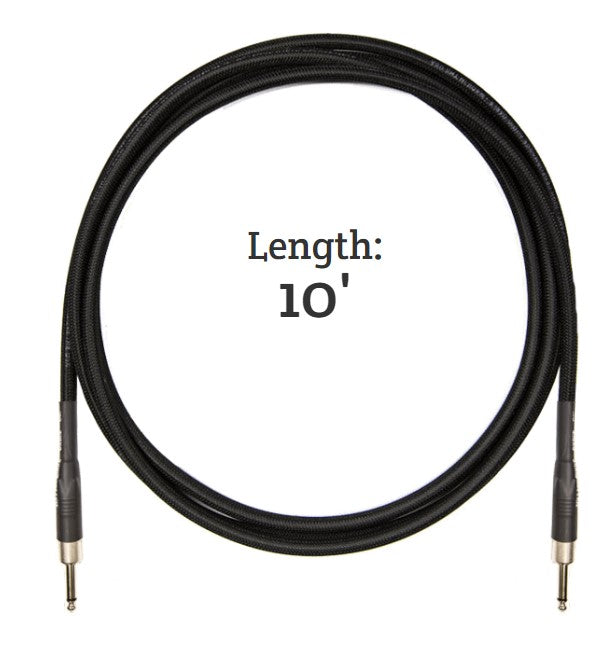 Rattlesnake Cables 10' Standard Cable w/Straight Plugs - Black
