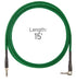 Rattlesnake Cables 15' Standard Cable Straight to Right Angle Plugs  - Mean Green