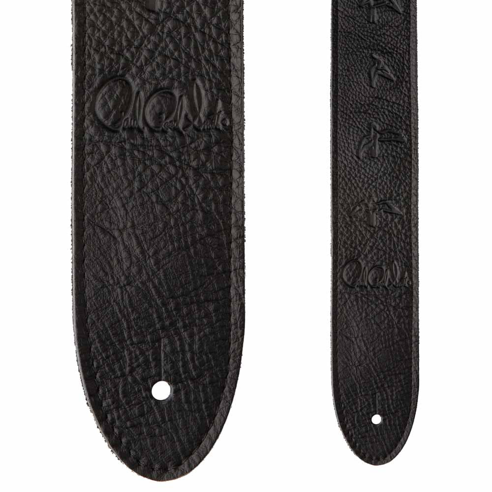 PRS Guitars 2” Leather Guitar Strap - Embossed Birds - Black