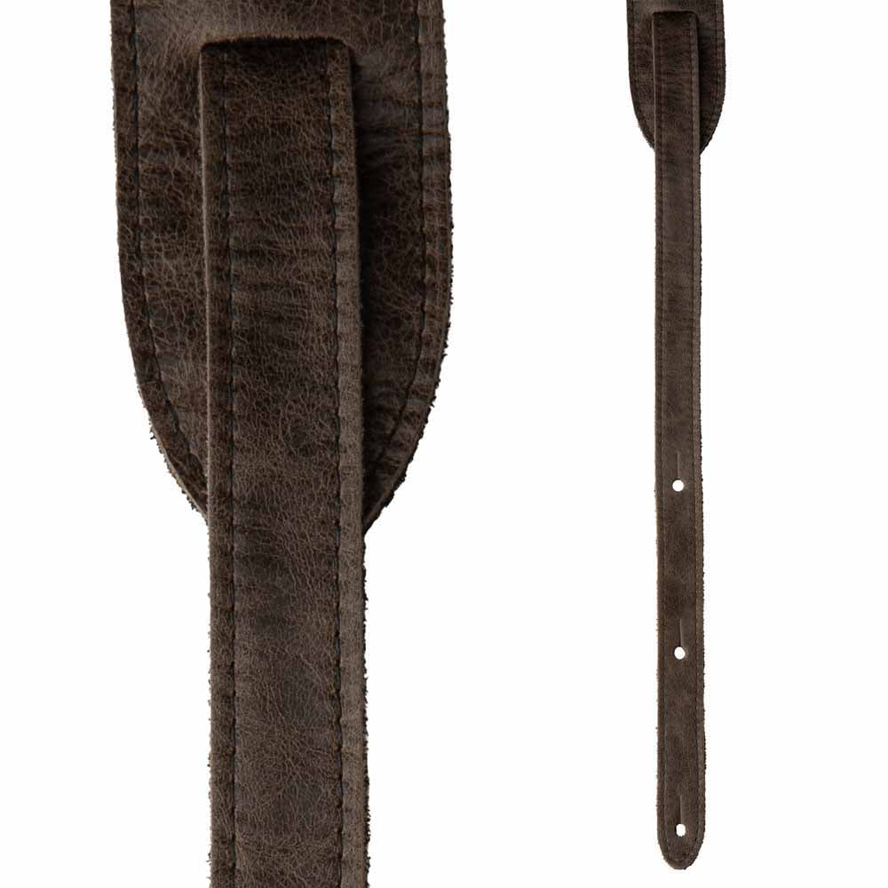 PRS Guitars 2” Leather Guitar Strap - Embossed Birds - Worn Black