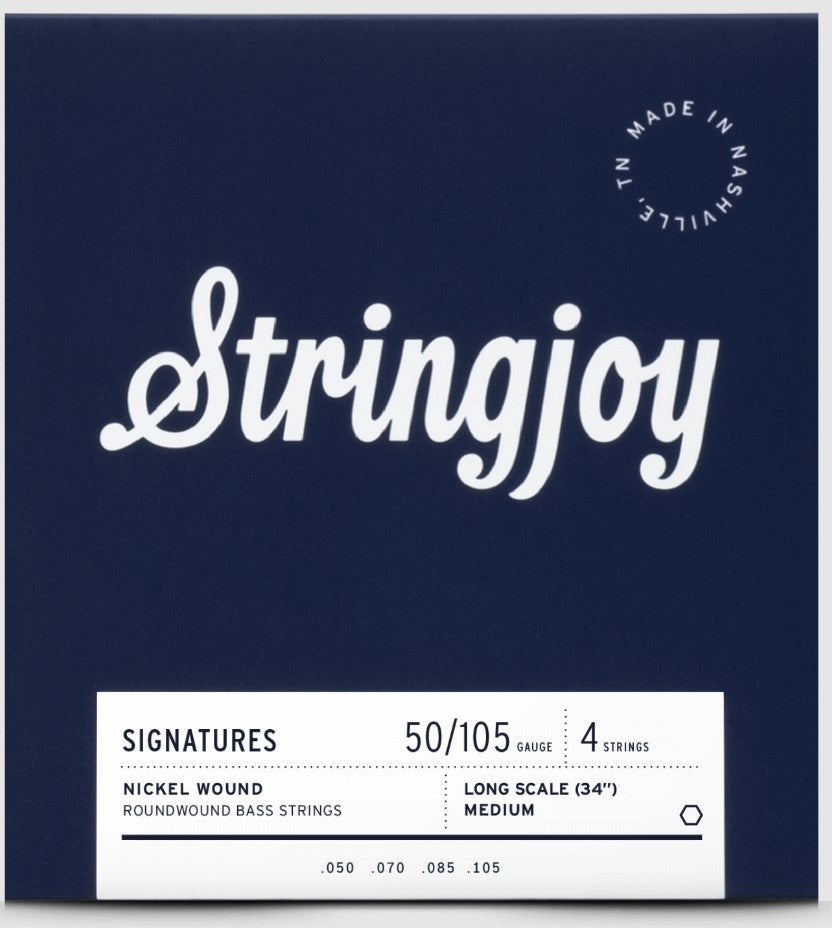 Stringjoy 4 String Long Scale Medium Gauge (50-105) NW Bass Guitar Strings