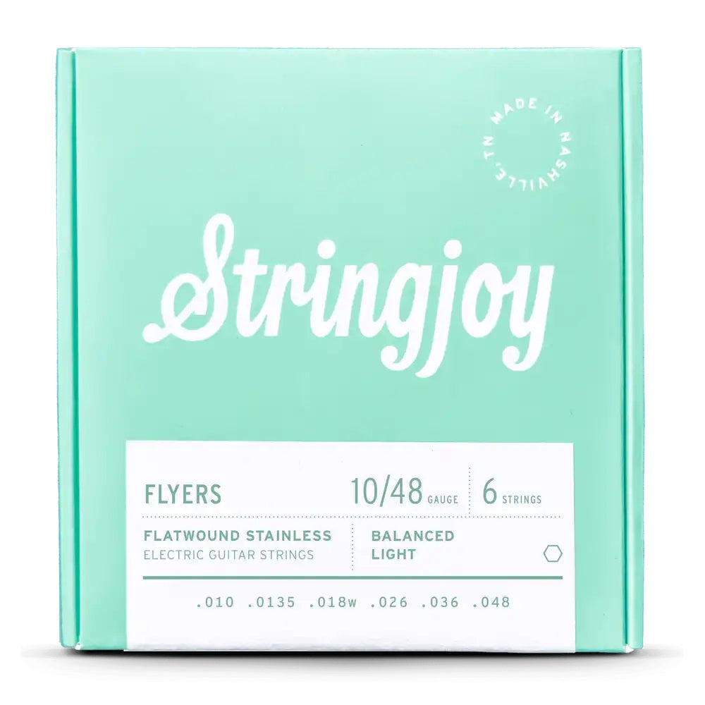 Stringjoy Flyers 10-48 Balanced Light Gauge Flatwound Stainless Electric Guitar Strings