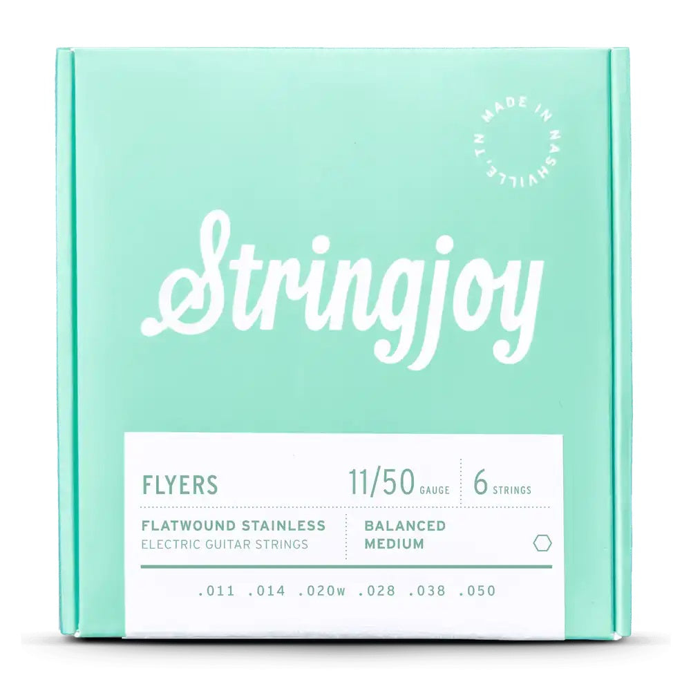 Stringjoy Flyers 11-50 Balanced Medium Gauge Flatwound Stainless Electric Guitar Strings