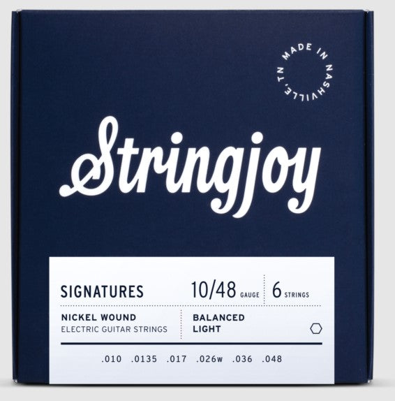 Stringjoy Signatures Balanced Light Gauge (10-48) Nickel Wound Electric Guitar Strings