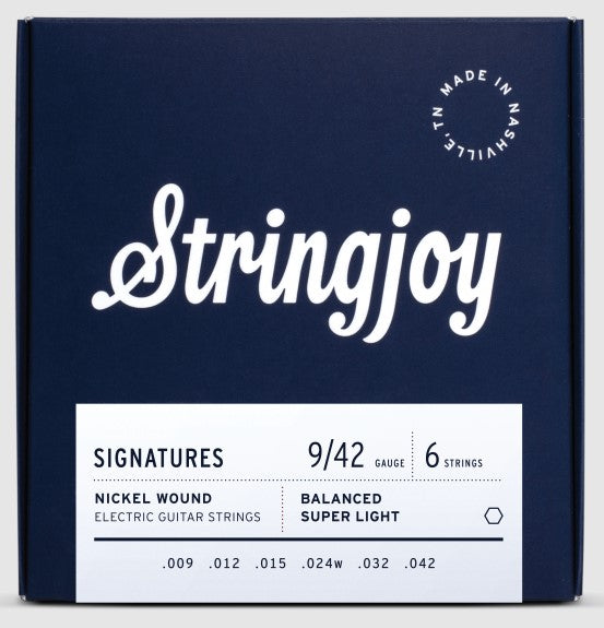 Stringjoy Signatures Balanced Super Light Gauge (9-42) Nickel Wound Electric Guitar Strings