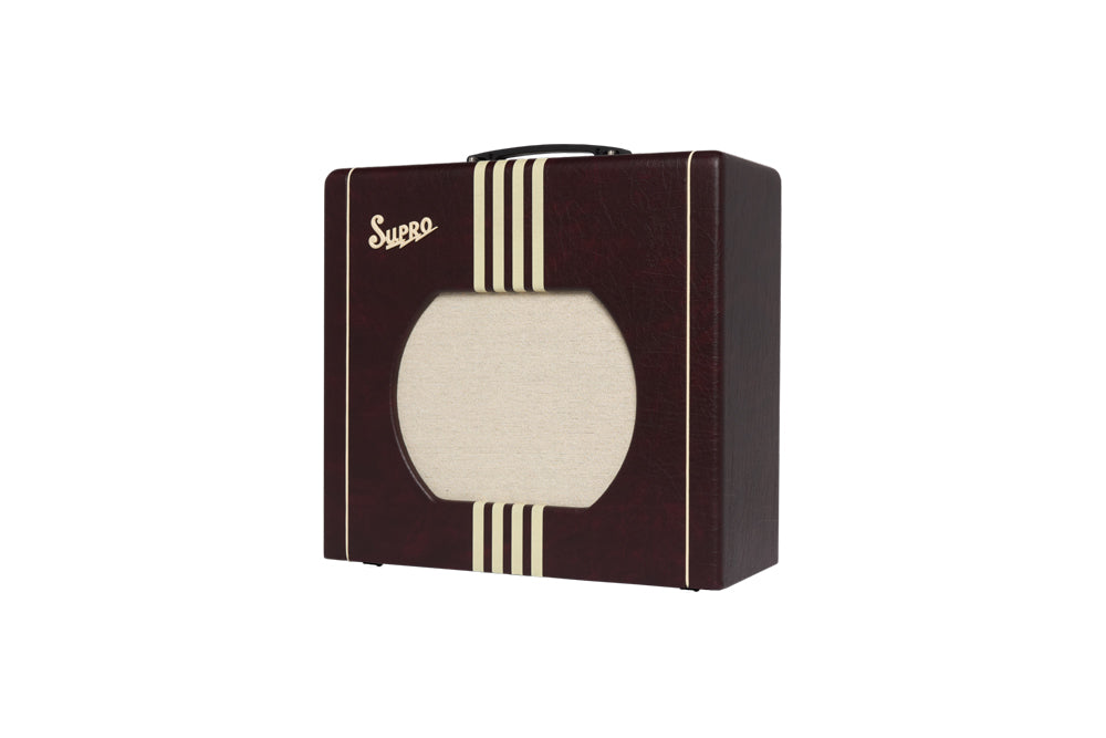 Supro Delta King 12 1x12 | 15-Watt | Reverb Combo Amp -  Limited Edition Burgundy and Cream