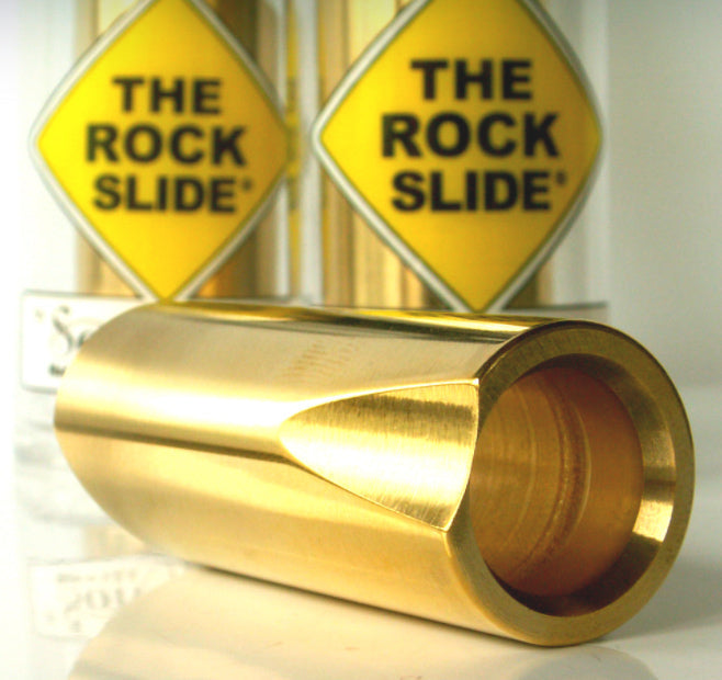 The Rock Slide Pro Guitar Slides - Small Polished Brass