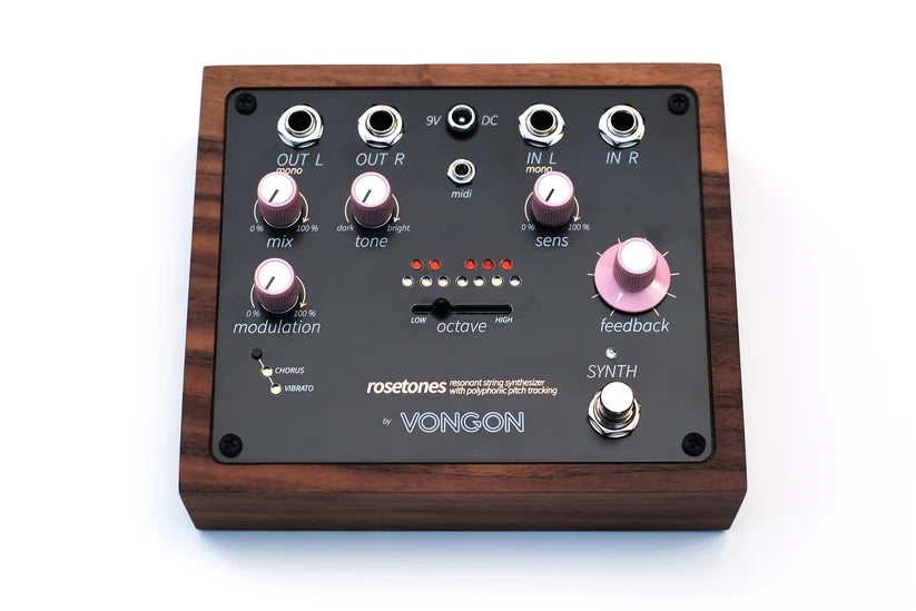 Vongon rosetones resonant string synthesizer with polyphonic pitch tracking Effects Pedal