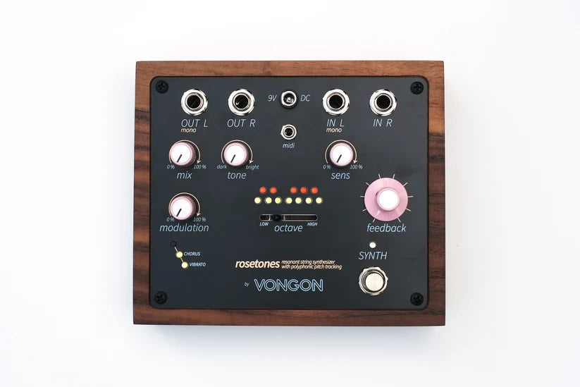 Vongon rosetones resonant string synthesizer with polyphonic pitch tracking Effects Pedal