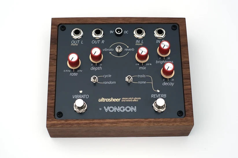 Vongon ultrasheer stereo pitch vibrato and reverb effect Pedal