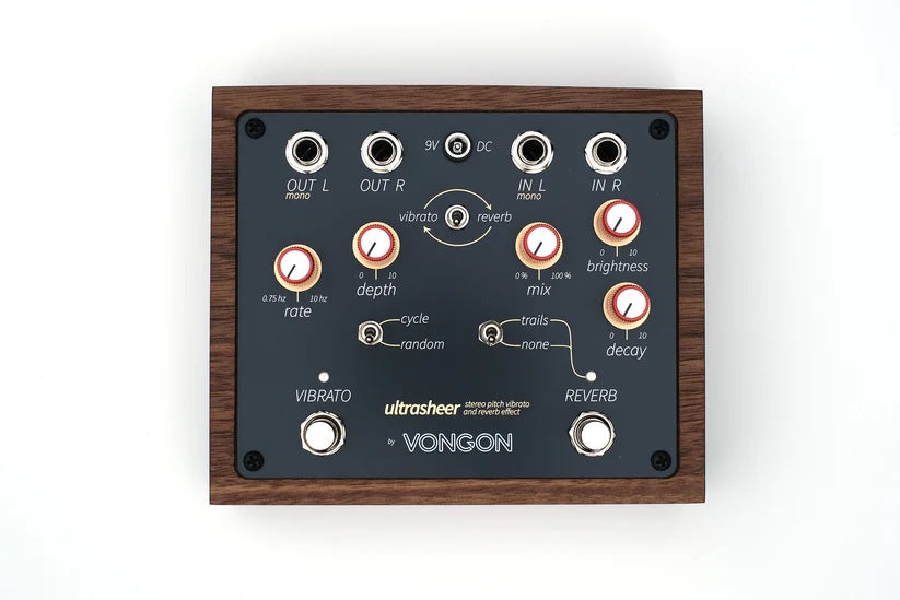 Vongon ultrasheer stereo pitch vibrato and reverb effect Pedal