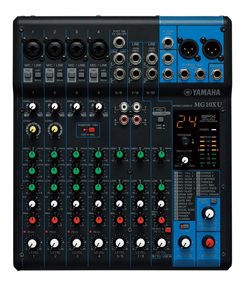 Yamaha MG10XU 10-Channel Mixing Console with USB and FX