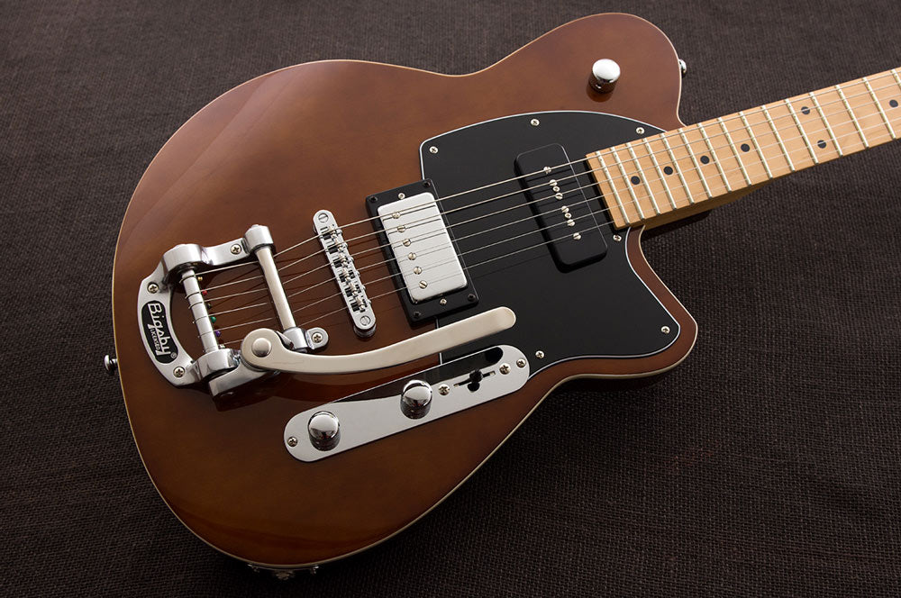 PRE-ORDER:  Flipside Music Exclusive Reverend Guitars Double Agent OG Violin Brown. Maple w/Bigsby