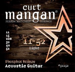 Curt Mangan Acoustic Guitar String Set, Phosphor Bronze, Light 11-52