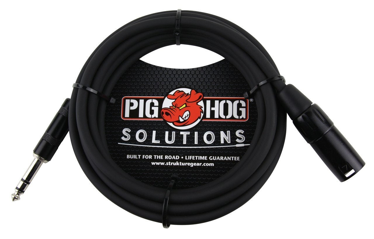 Pig Hog Cables - 10ft TRS(M)-XLR(M) Balanced Cable