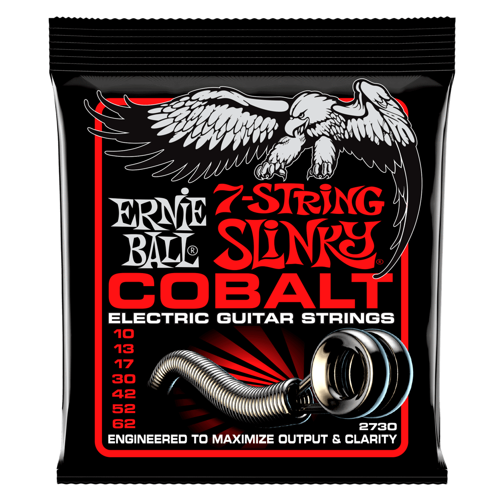 Ernie Ball Skinny Top Heavy Bottom Slinky 7-string Cobalt Electric Guitar Strings 10-62