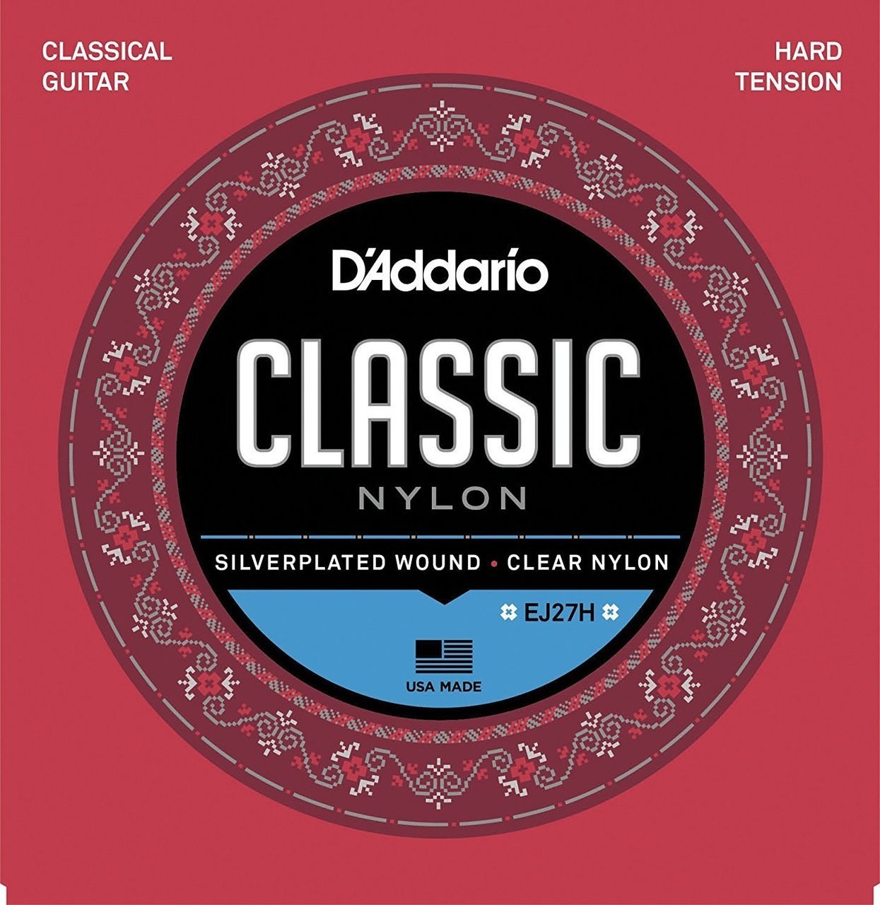 D'Addario EJ27H Classic Hard Tension Nylon Classical Guitar String Set