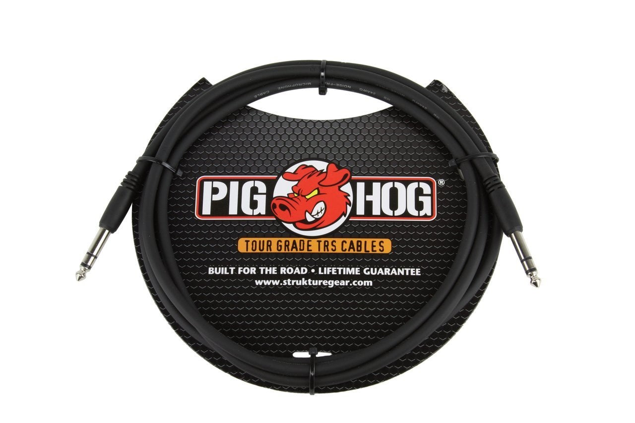 Pig Hog 10ft  1/4" TRS - 1/4" TRS Cable