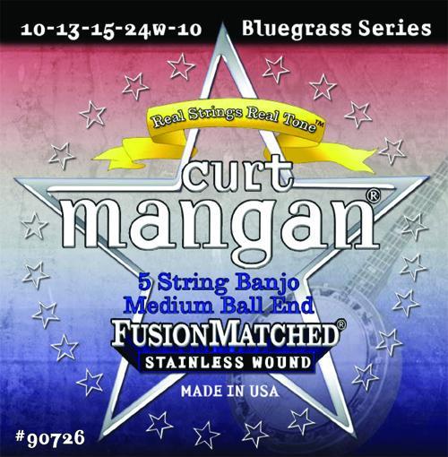Curt Mangan 5 String Banjo String Set, Medium Ball End Stanless