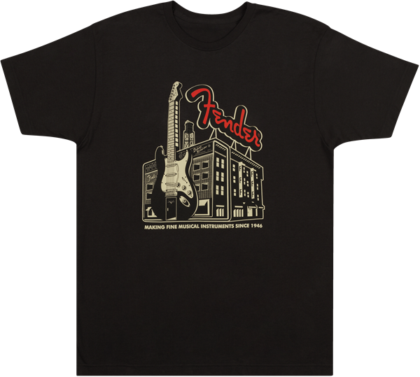 Fender Amp Building T-Shirt, Coal - XXL