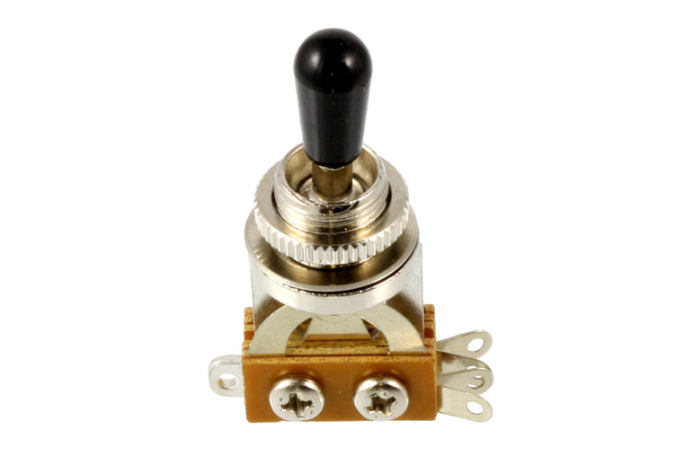 Allparts EP-4364-000 Economy Short Straight Toggle Switch Chrome w/Black Tip