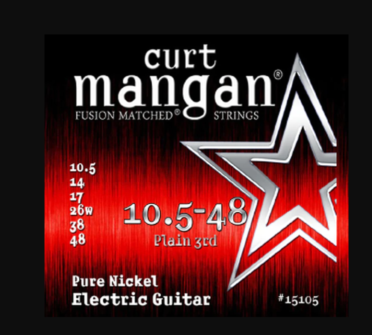 Curt Mangan 10.5-48 Electric Guitar Pure Nickel Half Size Set
