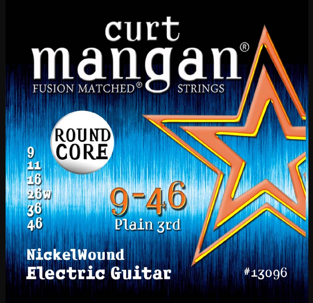 Curt Mangan Round Core 9-46 plain 3rd Nicklewound Electric Guitar Strings