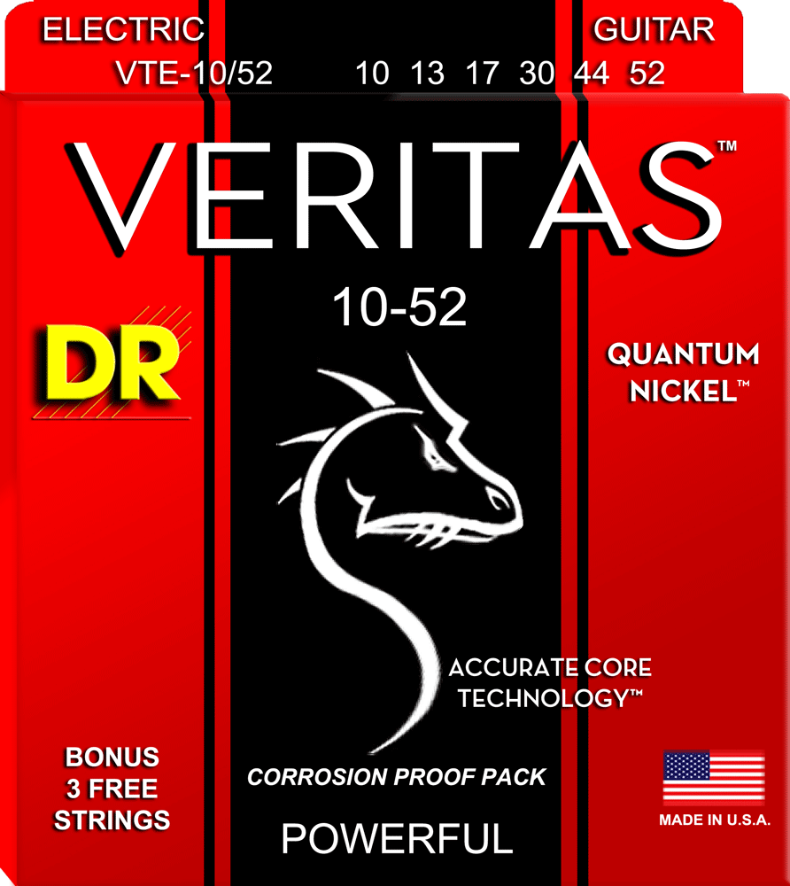 DR Strings VERITAS Electric Guitar Strings Medium to Heavy VTE 10/52