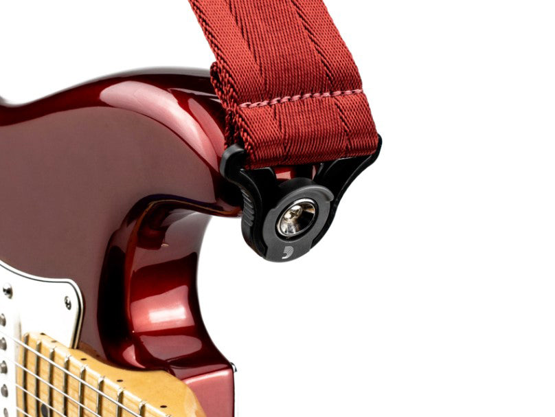 D'Addario Auto Lock Guitar Strap - Blood Red