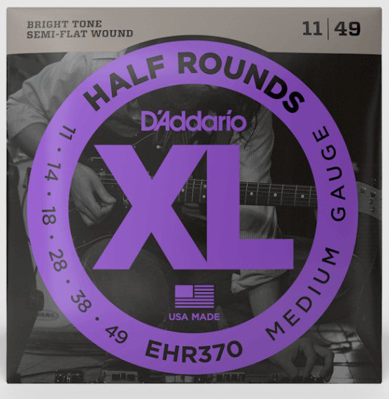 D'Addario EHR370 11-49 Half Round Medium Set Guitar Strings