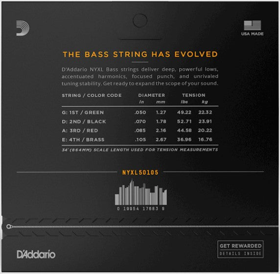 D'Addario NYXL 50-105 Set Long Scale Bass Strings