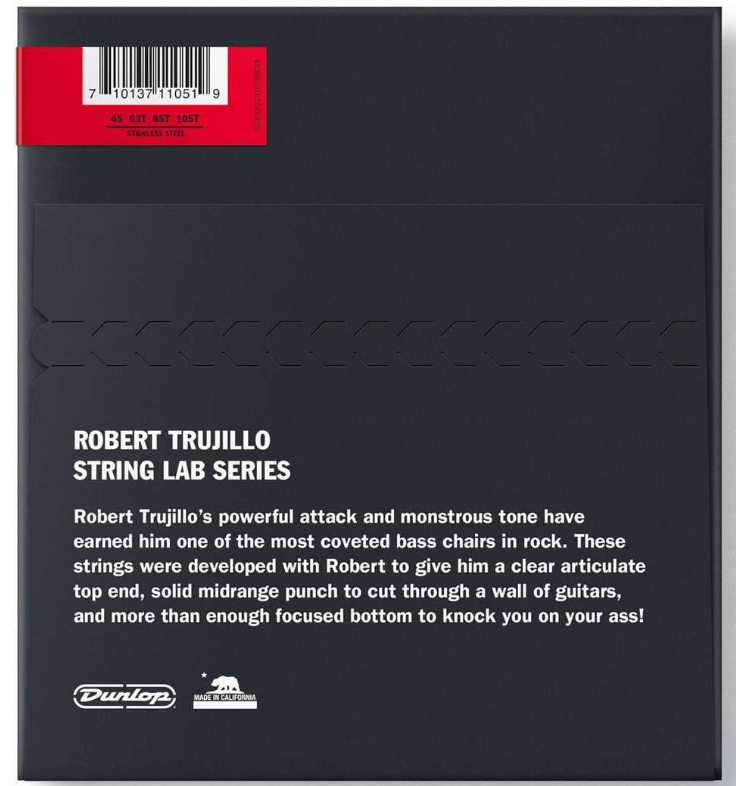 Dunlop String Lab Series Robert Trujillo Stainless Steel Tapered Bass Strings 45-105