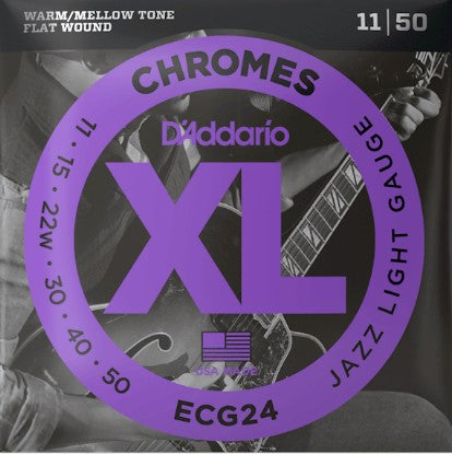D'Addario ECG24 Chromes Flatwound 11-50 Wound Electric Guitar String Set
