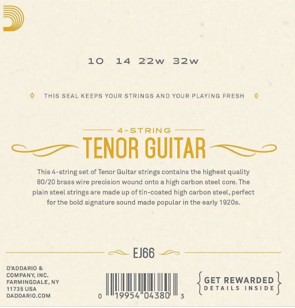 D'Addario EJ66 Tenor Guitar String Set 10-32