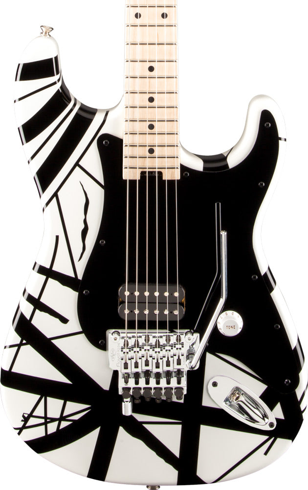 EVH Guitars Striped Series,  White with Black Stripes
