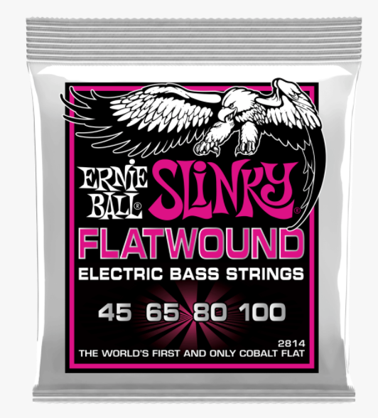Ernie Ball Super Slinky 4-String Flatwound Cobalt Electric Bass Strings  45-100