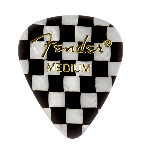 Fender 351 Shape Checker Graphic Guitar Pick Pack 12 Pack, Medium