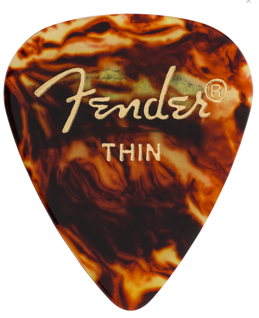 Fender 351 Shape Classic Tortoise Shell Pick Pack 12 Pack,  Thin