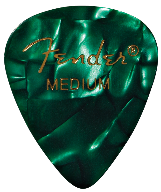 Fender 351 Shape Premium Picks, Green Moto, Medium 12/count