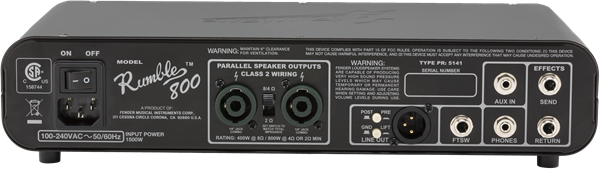 Fender Rumble 800 HD, 120V Bass Amplifier Head