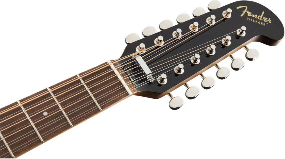 Fender Villager 12-String Acoustic Guitar, Jet Black