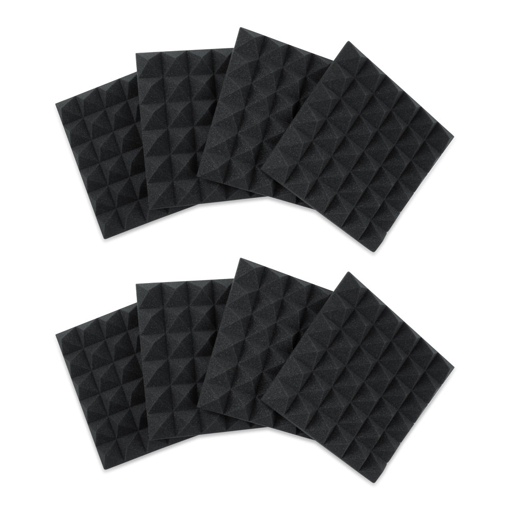 Gator Frameworks Acoustic Pyramid Panel Charcoal 8 Pack 12x12"