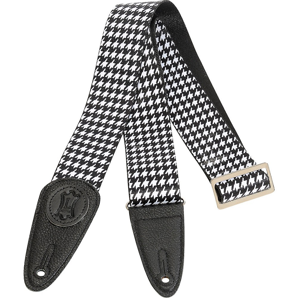 Levy's Leathers 2" Houndstooth Guitar Strap MSSHN8-BLK